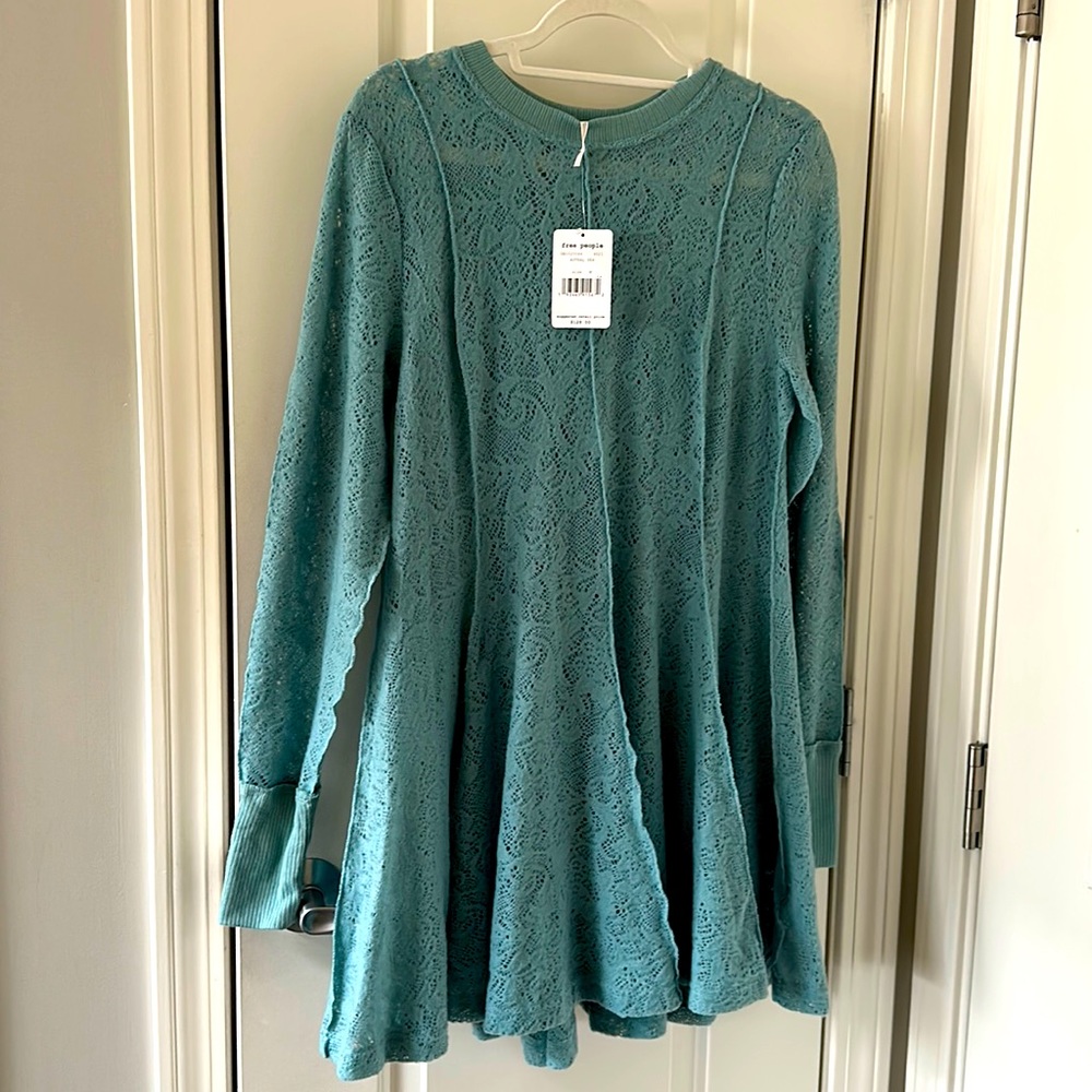 New with tags, free people tunic, blue size M